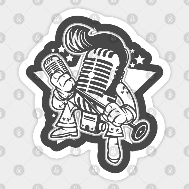 Microphone King Sticker by drewbacca